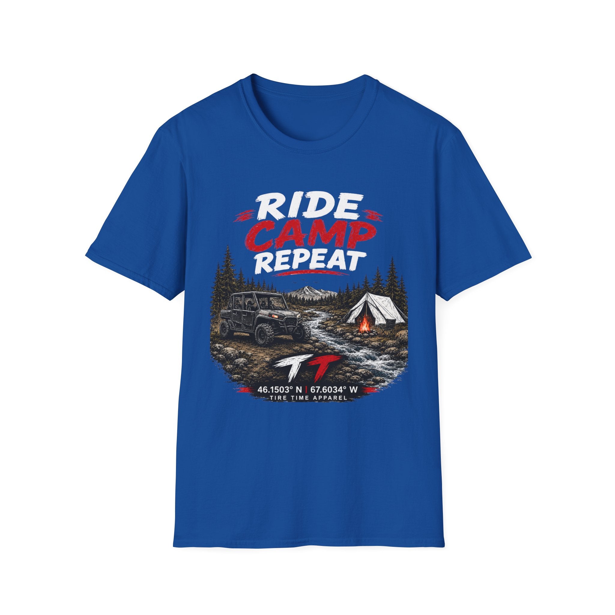 Ride Camp Repeat T-Shirt — Off-Road Camping & Adventure Tee