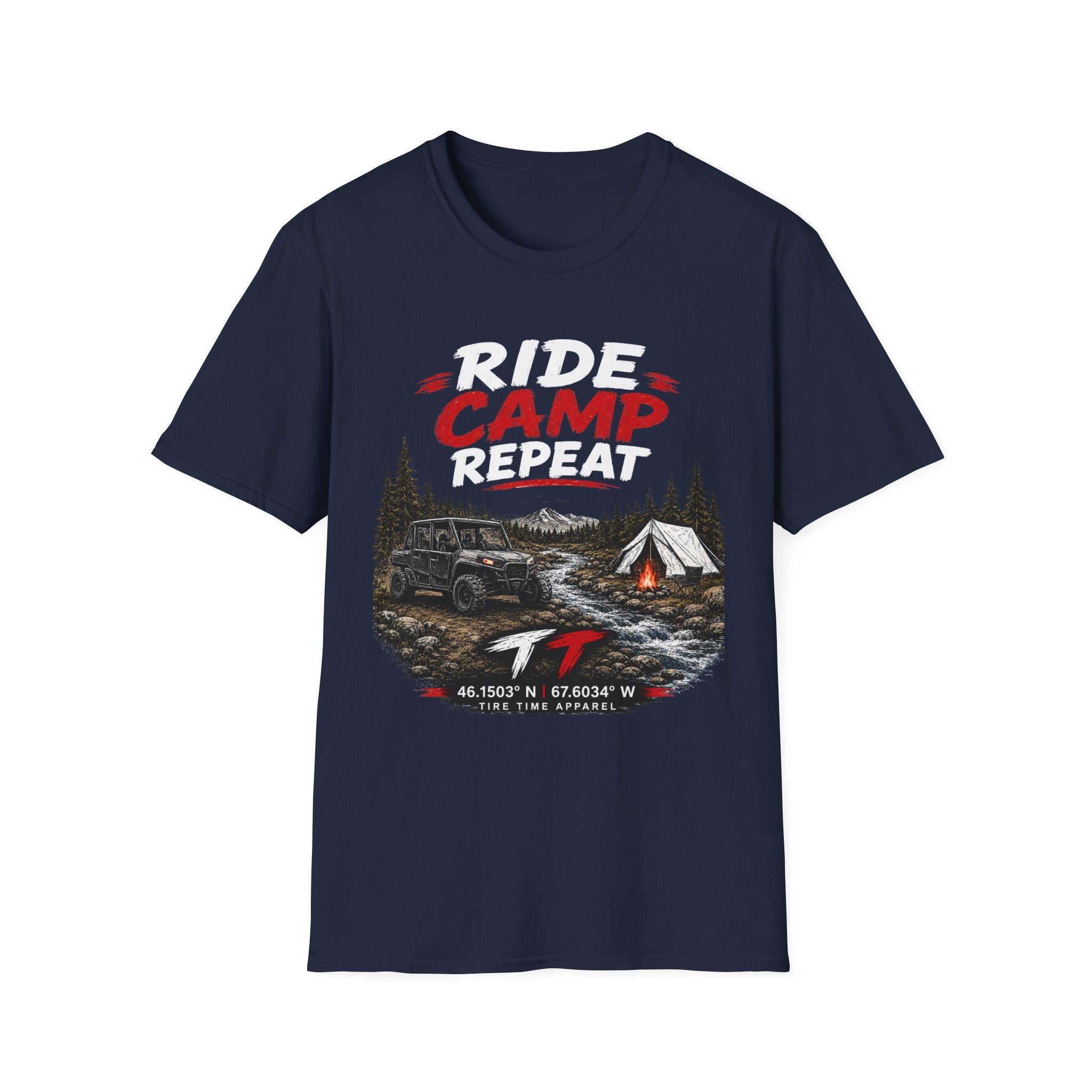 Ride Camp Repeat T-Shirt — Off-Road Camping & Adventure Tee