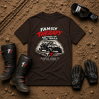 Dark chocolate Family Therapy Happens on the Trails ATV family graphic tee — Tire Time Offroad