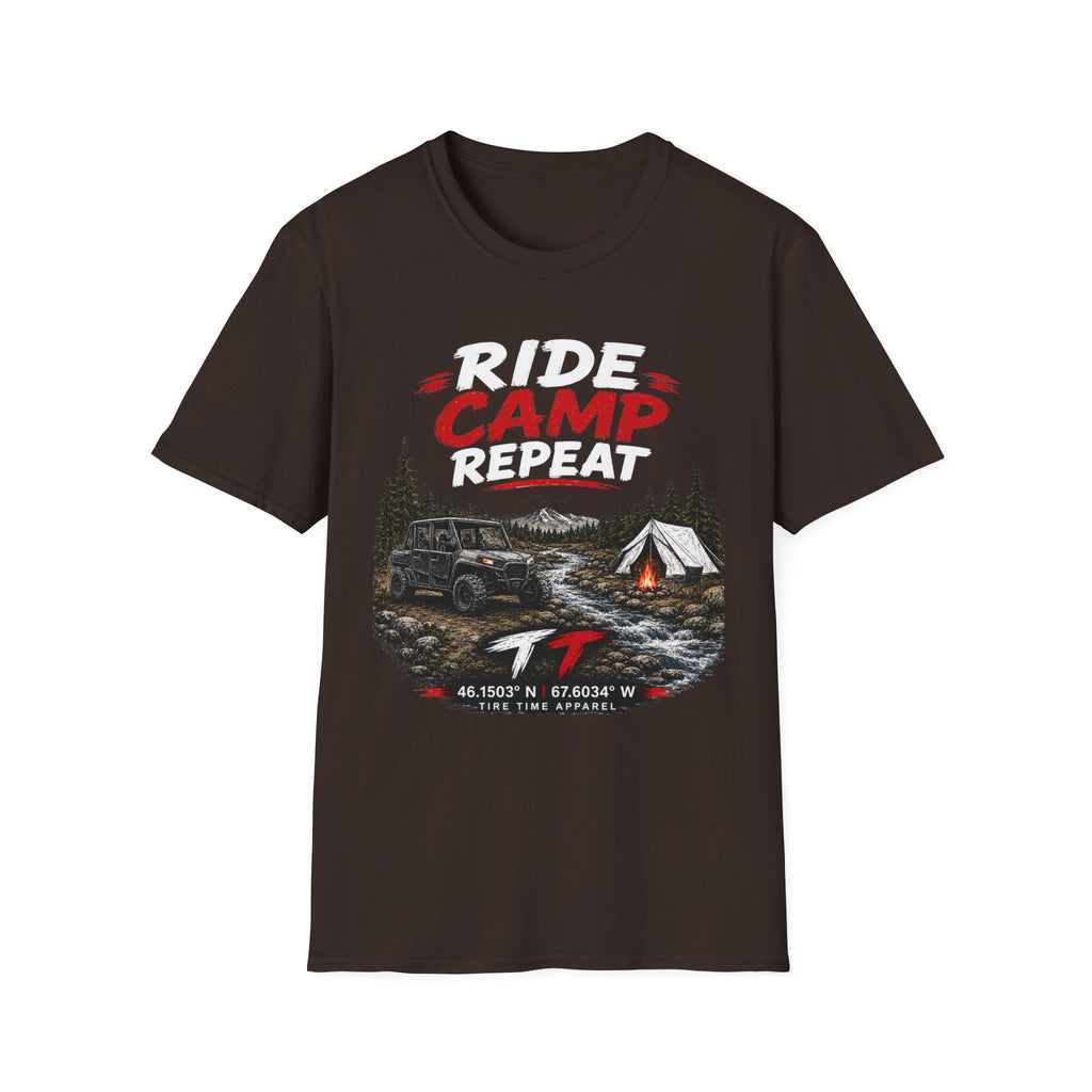 Ride Camp Repeat T-Shirt — Off-Road Camping & Adventure Tee