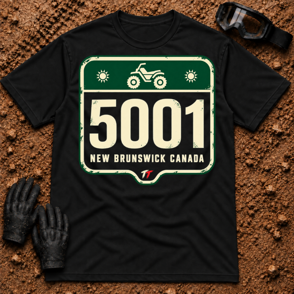 5001 Trail t-shirt in Black - Woodstock, Carleton County NB ATV trail marker tee - Tire Time Offroad