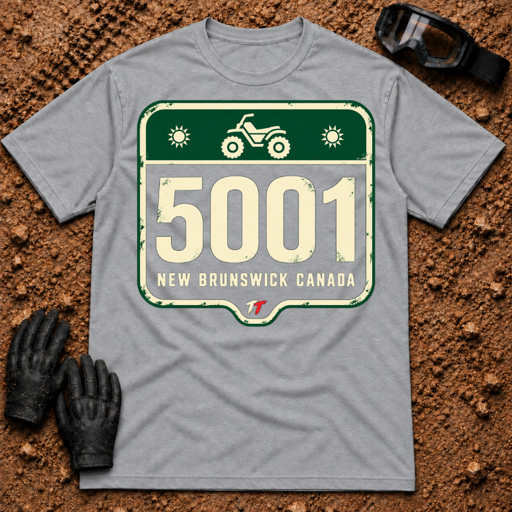 5001 Trail t-shirt in Sport Grey - Woodstock, Carleton County NB ATV trail marker tee - Tire Time Offroad