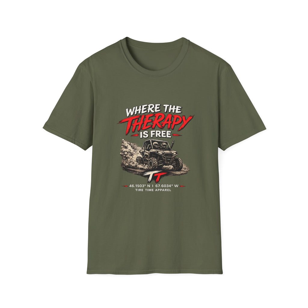 "Where the Therapy Is Free" Off‑Road Adventure Tee