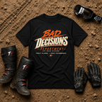 Black Bad Decisions Dept funny off-road ATV/UTV t-shirt — Tire Time Offroad