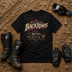 Built for the Backroads T-Shirt in black, front view