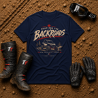 Built for the Backroads T-Shirt in navy blue, front view
