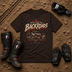 Built for the Backroads T-Shirt in dark chocolate brown, front view