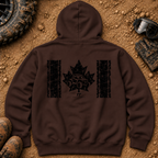 Vintage Canadian hoodie in Dark Chocolate - Canadian flag with a side-by-side in the maple leaf - Tire Time Offroad