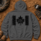 Vintage Canadian hoodie in Dark Heather - Canadian flag with a side-by-side in the maple leaf - Tire Time Offroad