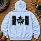 Vintage Canadian hoodie in Light Blue - Canadian flag with a side-by-side in the maple leaf - Tire Time Offroad