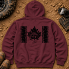 Vintage Canadian hoodie in Maroon - Canadian flag with a side-by-side in the maple leaf - Tire Time Offroad