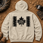 Vintage Canadian hoodie in Sand - Canadian flag with a side-by-side in the maple leaf - Tire Time Offroad