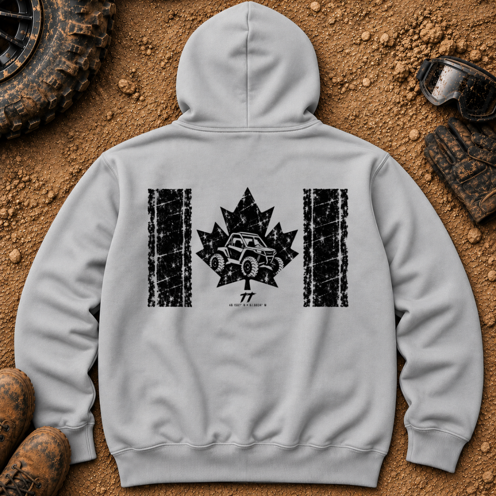 Vintage Canadian hoodie in Sport Grey - Canadian flag with a side-by-side in the maple leaf - Tire Time Offroad