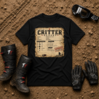 Critter Report off-road tee in Black - ATV/UTV side-by-side riding shirt