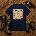 Critter Report off-road tee in Navy Blue - UTV/side-by-side trail riding shirt
