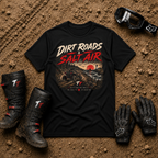 Black Dirt Roads Salt Air off-road t-shirt, front view – Tire Time ATV & UTV apparel