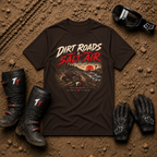 Dark chocolate brown Dirt Roads Salt Air graphic tee – Tire Time off-road apparel
