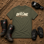 Military green Find Me Offline off-grid ATV/UTV t-shirt — Tire Time Offroad