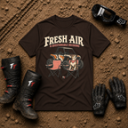 Dark chocolate Fresh Air & Questionable Decisions ATV/UTV t-shirt — Tire Time Offroad