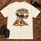 Natural Go Again T-Shirt, dog dreaming Can We Go Again? side-by-side trail ride — Tire Time Offroad ATV/UTV tee