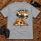 Sport Grey Go Again T-Shirt, dog dreaming Can We Go Again? side-by-side trail ride — Tire Time Offroad ATV/UTV tee