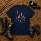 Navy blue Midnight Adventure t-shirt – Tire Time off-road tee for ATV & UTV riders