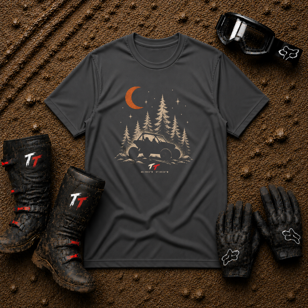 Sport grey heather Midnight Adventure tee – Tire Time off-road riding shirt