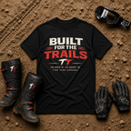 Black Built For The Trails outdoor trail rider t-shirt for SxS and ATV riders — Tire Time Offroad