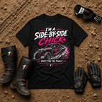 Black Side-by-Side Chick women's UTV rider t-shirt — Tire Time Offroad