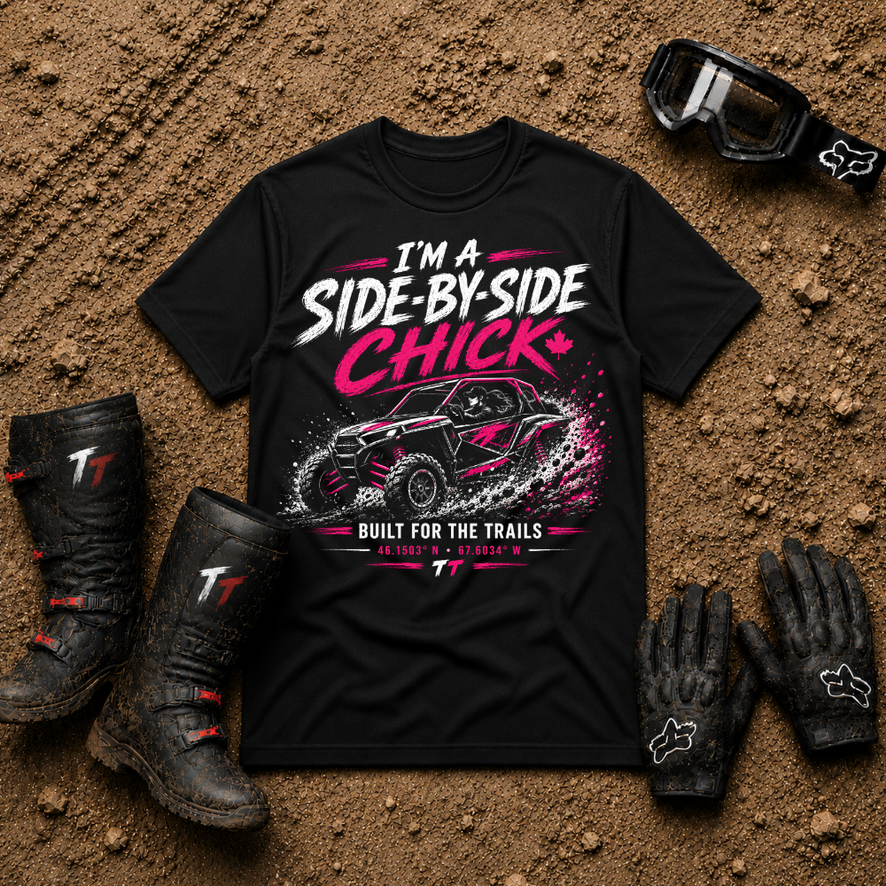 Side-by-Side Chick T-Shirt — Off-Road UTV Rider Graphic Tee