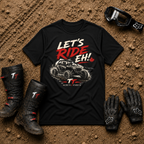 Let's Ride Eh! Off-Road T-Shirt in Black - Canadian ATV UTV Graphic Tee | Tire Time
