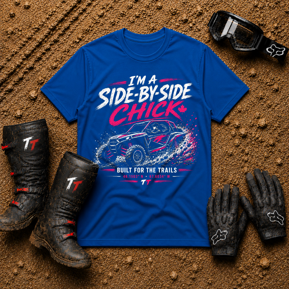 Side-by-Side Chick T-Shirt — Off-Road UTV Rider Graphic Tee