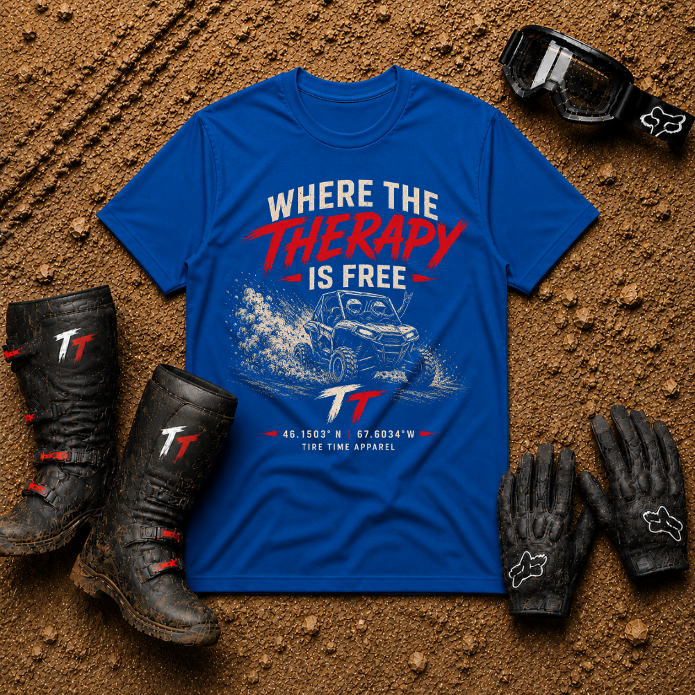 "Where the Therapy Is Free" Off‑Road Adventure Tee