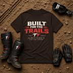Dark chocolate Built For The Trails off-road graphic tee — Tire Time Offroad