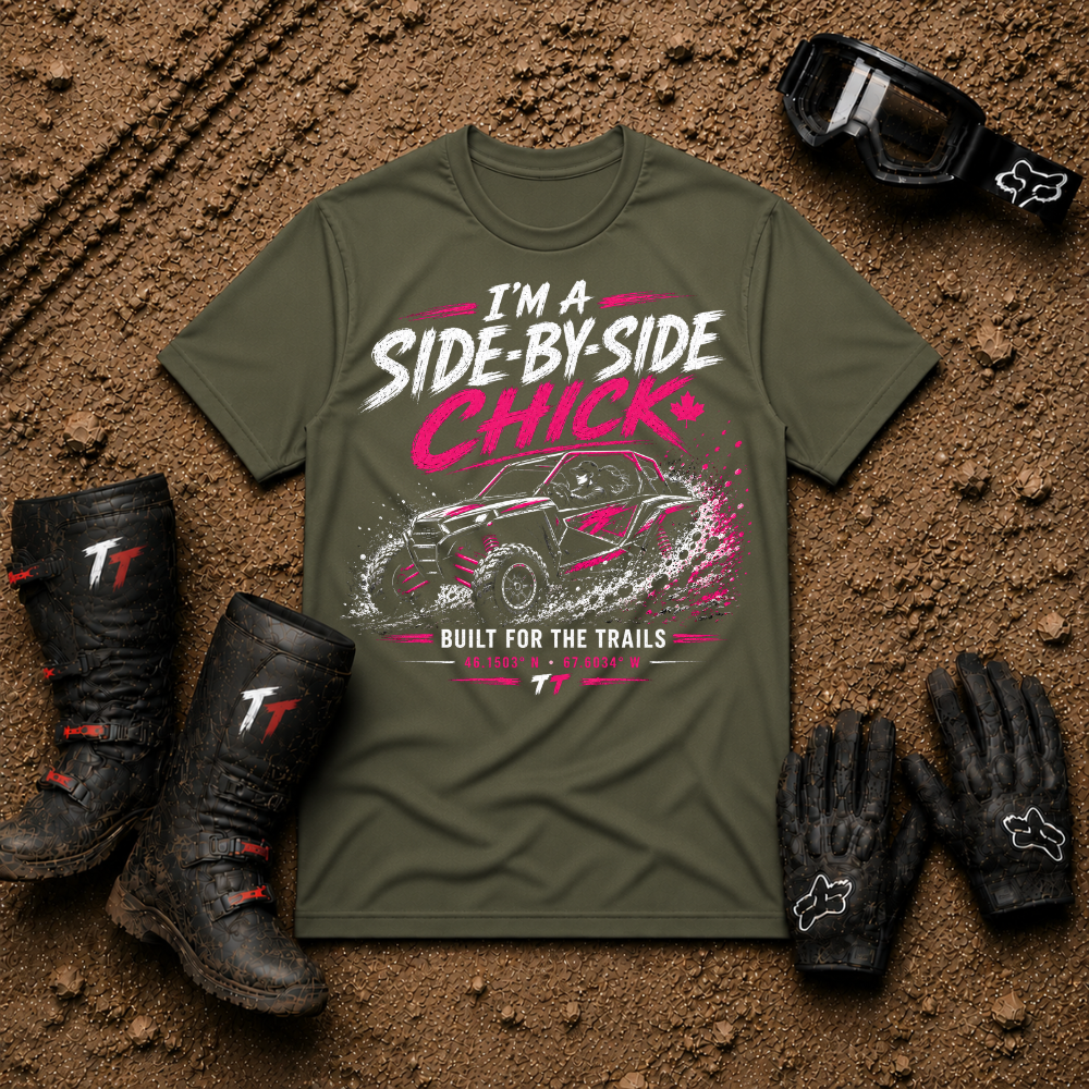 Side-by-Side Chick T-Shirt — Off-Road UTV Rider Graphic Tee