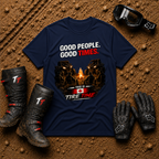Navy Good People Good Times utility terrain vehicle graphic shirt — Tire Time Offroad