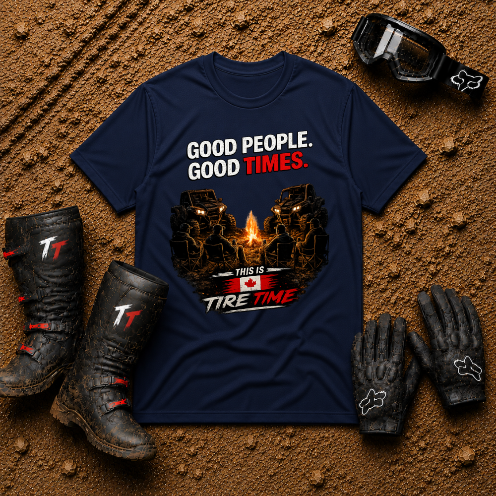 Navy Good People Good Times utility terrain vehicle graphic shirt — Tire Time Offroad
