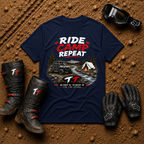 Navy Ride Camp Repeat side-by-side camping shirt — Tire Time Offroad