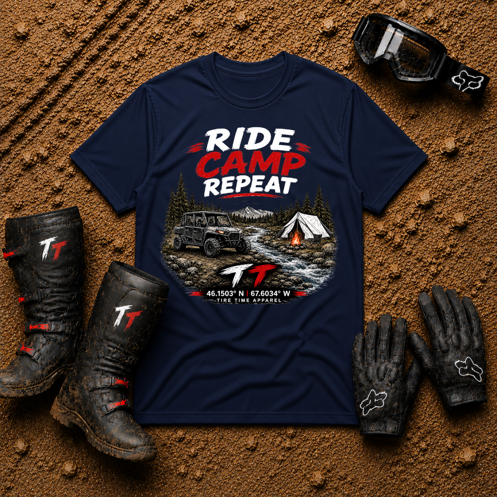 Navy Ride Camp Repeat side-by-side camping shirt — Tire Time Offroad