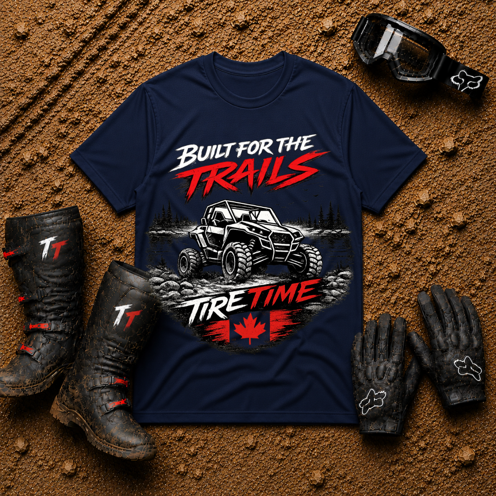 Navy Built For The Trails SxS lifestyle graphic tee — Tire Time Offroad
