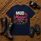 Navy blue Mud Momma t-shirt — Caffeine, Chaos & Horsepower off-road mom tee