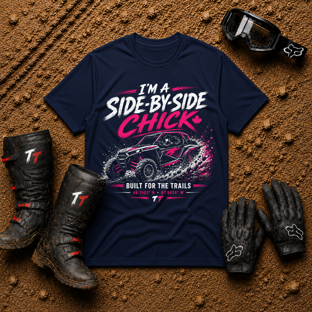 Side-by-Side Chick T-Shirt — Off-Road UTV Rider Graphic Tee