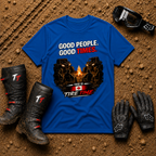 Royal blue Good People Good Times ATV rider tee — Tire Time Offroad