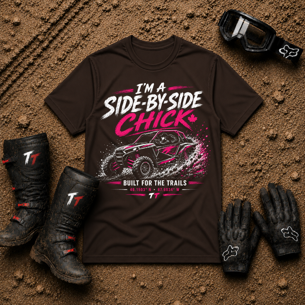 Side-by-Side Chick T-Shirt — Off-Road UTV Rider Graphic Tee