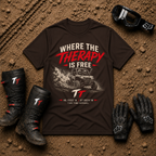 Dark chocolate Where The Therapy Is Free funny trail riding tee — Tire Time Offroad