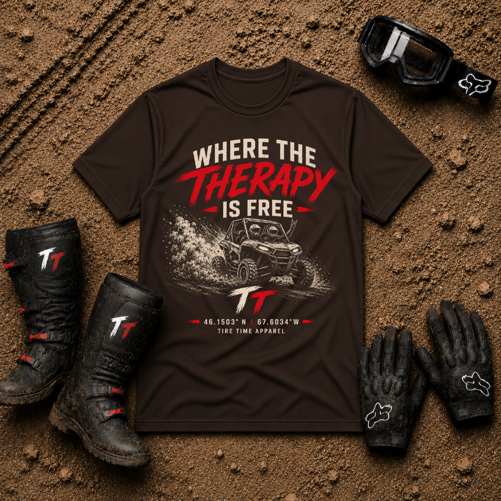 "Where the Therapy Is Free" Off‑Road Adventure Tee