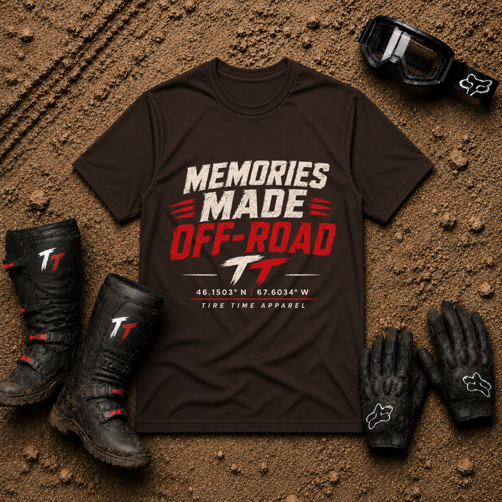 Dark chocolate Memories Made Off-Road backcountry graphic tee — Tire Time Offroad