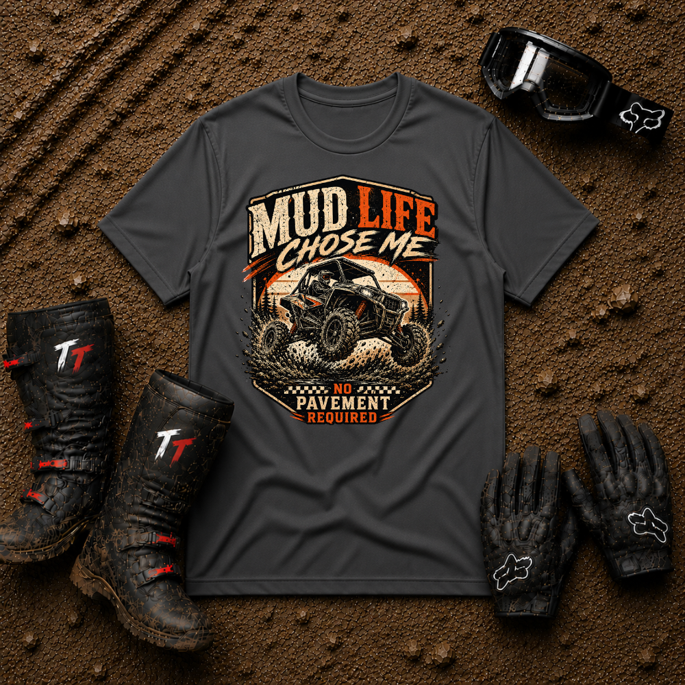 Dark heather grey Mud Life Chose Me off-road lifestyle tee — Tire Time Offroad