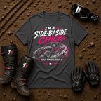 Dark heather grey Side-by-Side Chick women's off-road UTV t-shirt — Tire Time Offroad