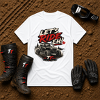 Let's Ride Eh! Off-Road T-Shirt in White - Canadian ATV UTV Graphic Tee | Tire Time